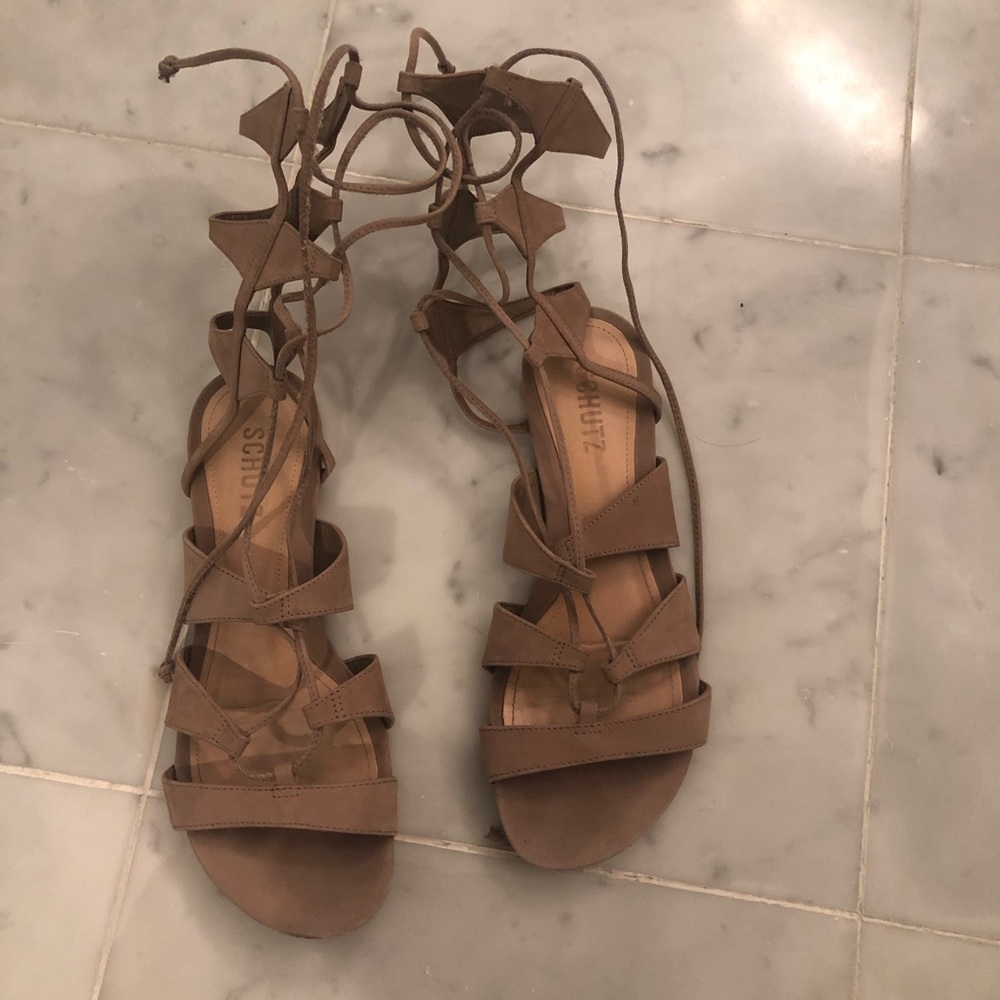 Schutz Erlina Gladiator Sandals Nude 8